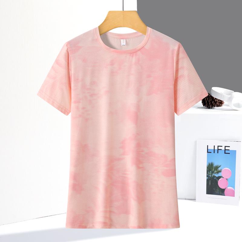 Women s Quick-Dry Breathable Half-Sleeve Running & Fitness T-Shirt L розовый