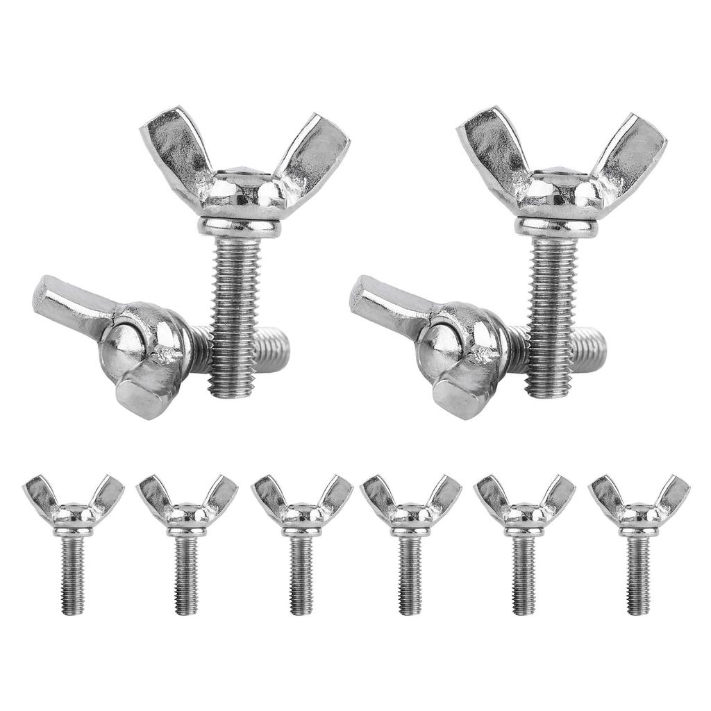 10 Pcs Wingbolt Screw M5 Thread 20mm Bolt Length 304 Stainless Steel Wing Screws Machine Fastener Repair Tool Accessory