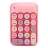 Mini 2.4G Wireless Numeric Keypad Vintage Colorful Round Cap Num Keyboard Waterproof 18 Keys for Financial Accounting
