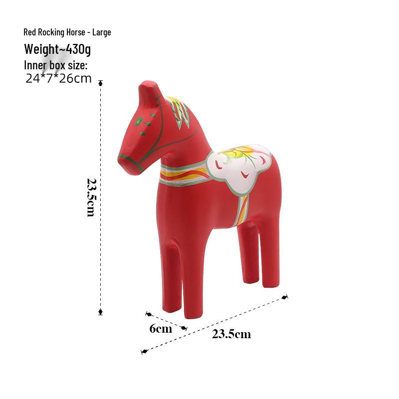 Adorno de Caballo de Madera Estilo Nórdico Morandi para Decoración de Hogar, Oficina o Sala de Estar