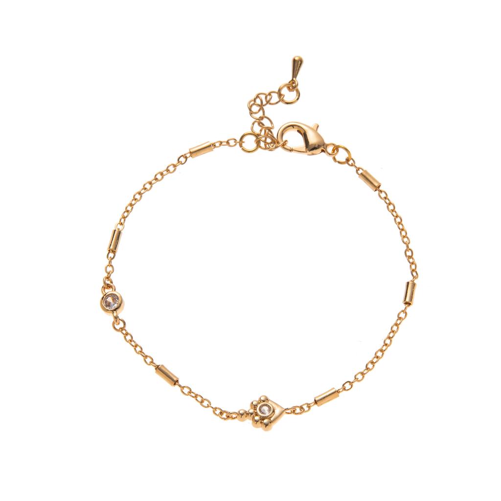Fashion Jewelry Light Luxury Love Electroplating Zircon Gold-Plated Adjustable Bracelet Batch