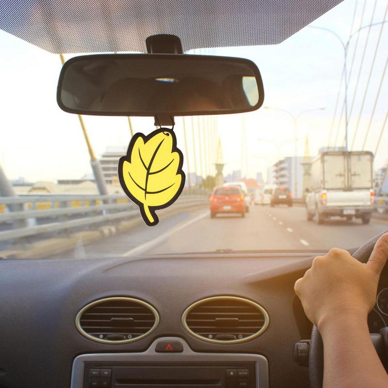10 STÜCKE Auto Lufterfrischer Natürlich Duftend Jasmin Papier Auto Hängend Vanille Parfüm Duft Blattform Autozubehör Innen