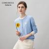 Komom Boca Women's Round Neck Cashmere Cardigan Sweater