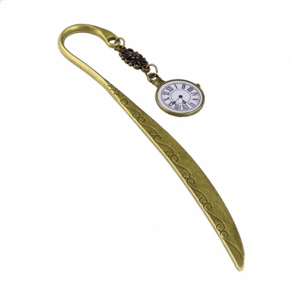 Metal Pocket Watch Bookmark Bronze Page Marker Portable Vintage Bookmark  Gift