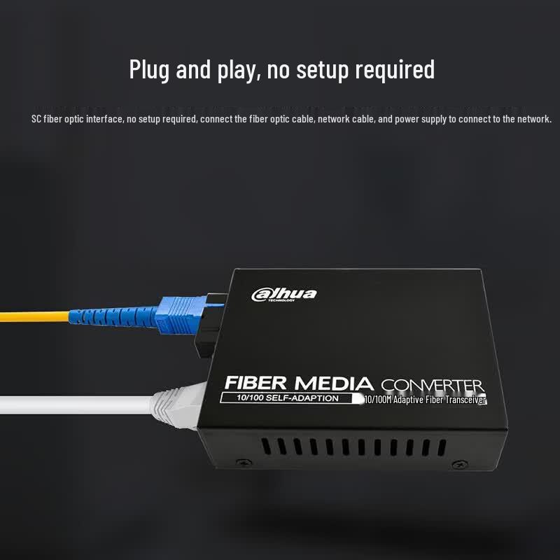 Dahua Gigabit Single-Mode Single-Fiber Optic Transceiver CN Plug (adapter Included)