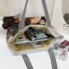 Embroidery Tote Bag for Women Aesthetic Canvas Shoulder Bag with Pocket Reusable Tote Bag for Work Shopping Women's Large Crochet Beach Bag Hobo Bag