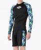 Dangun Air Palm Tree Color Block Long Sleeve Rash Guard