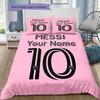 Messi Fan Artwork Custom Name Pattern Bedding Quilt Set Quilt Cover Pillowcase Home Birthday Gift(1 * duvet cover + 2 * pillowcase, without core)