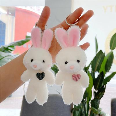 11cm Rabbit Key Chain Cartoon Image Fluffy Realistic Three-dimensional Comfortable Touch