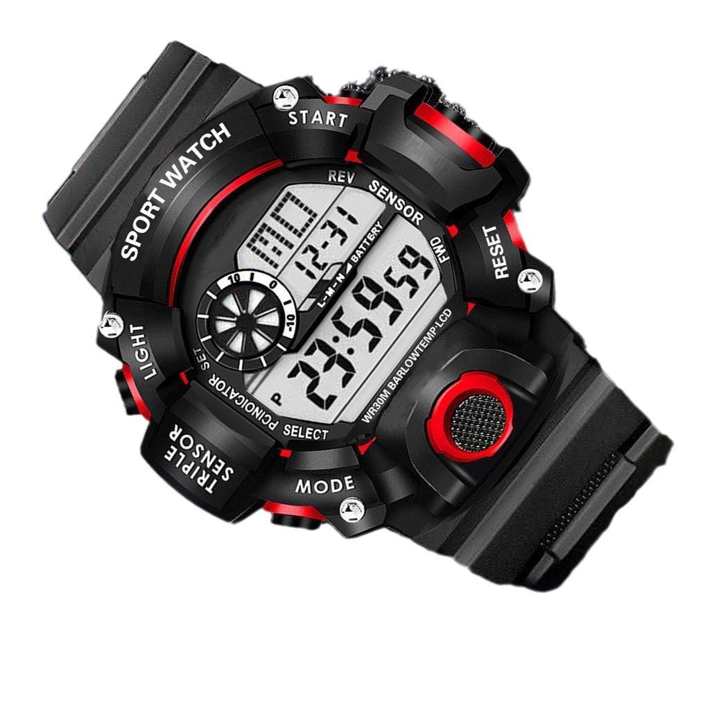 Taktische Multifunktions-Sportuhr: Wasserdicht, Sturzsicher, Leuchtendes Display, mit Alarm.