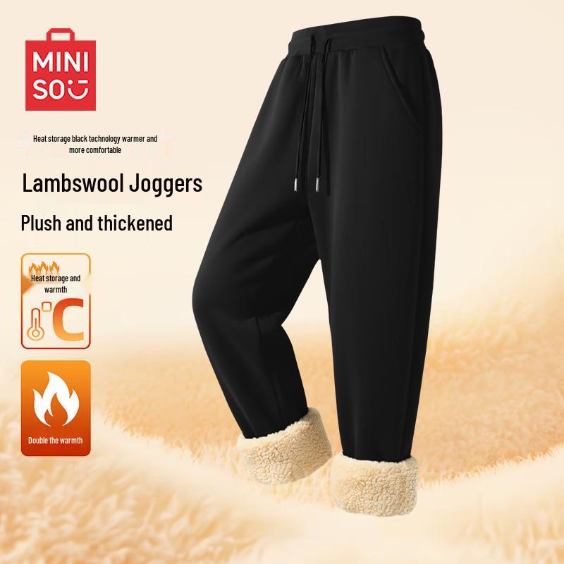 

MINISO Men s Plush Lined Winter Jogger Pants M