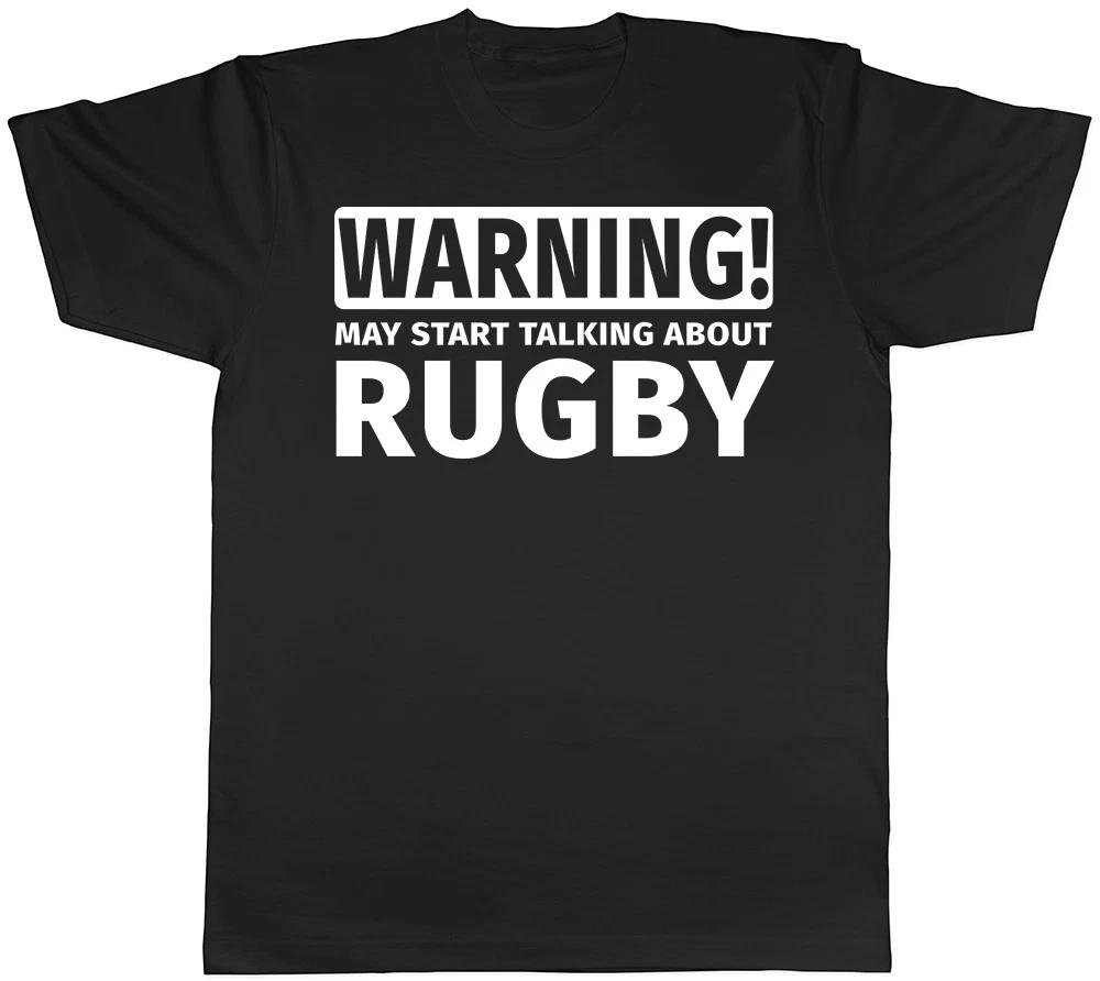 Warning May Start Talking about Rugby Mens Womens T-Shirt XL