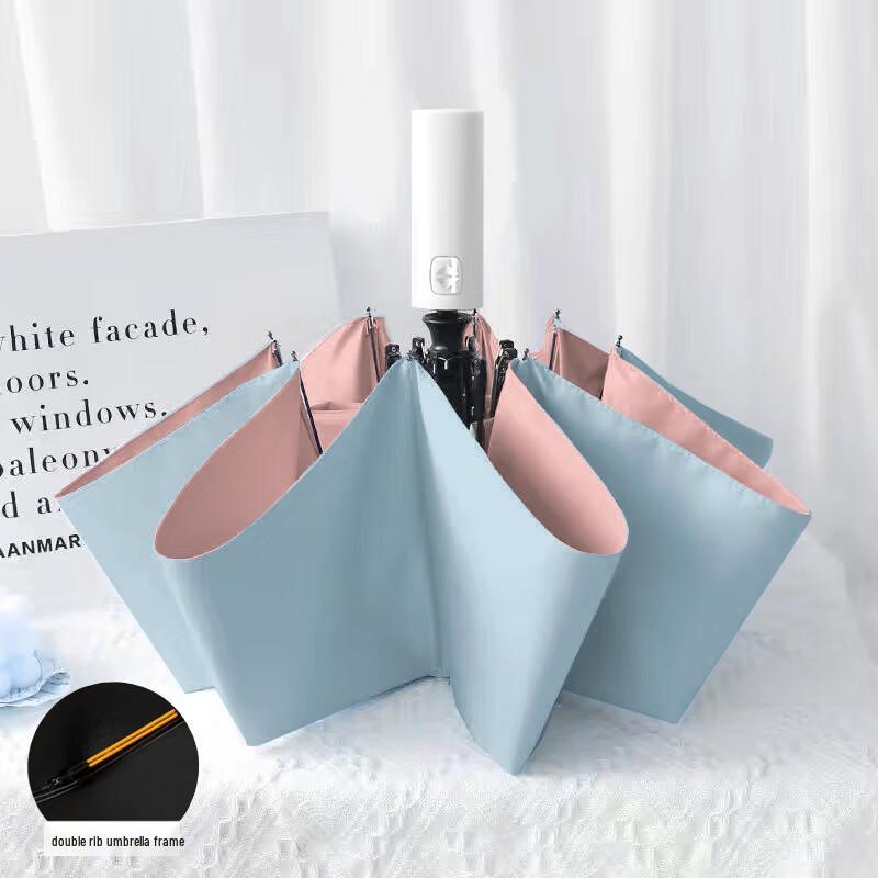 Tian Ai Faux Wood Handle Automatic Foldable Umbrella