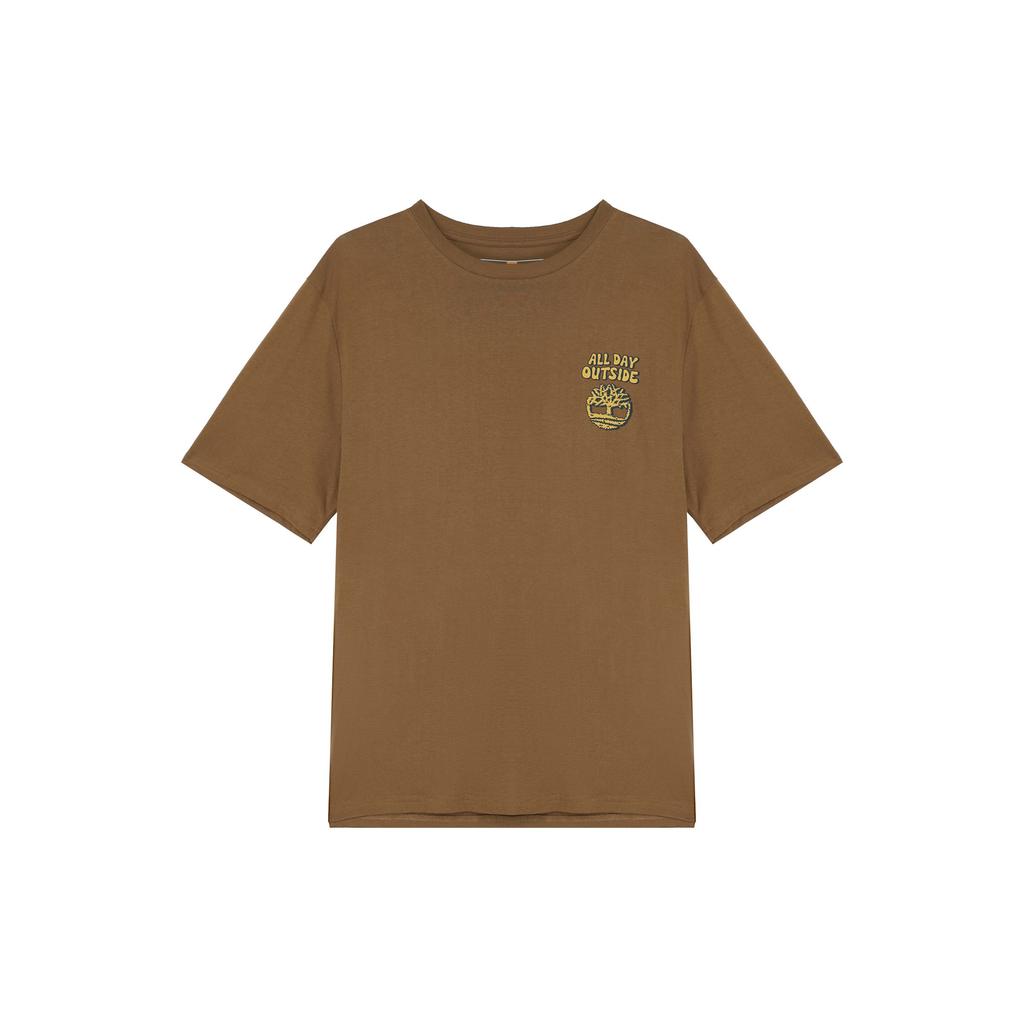 Timberland Round Neck Letter Casual Quick-Dry Short Sleeve T-Shirt Unisex Tops Khaki A43H5-EH2