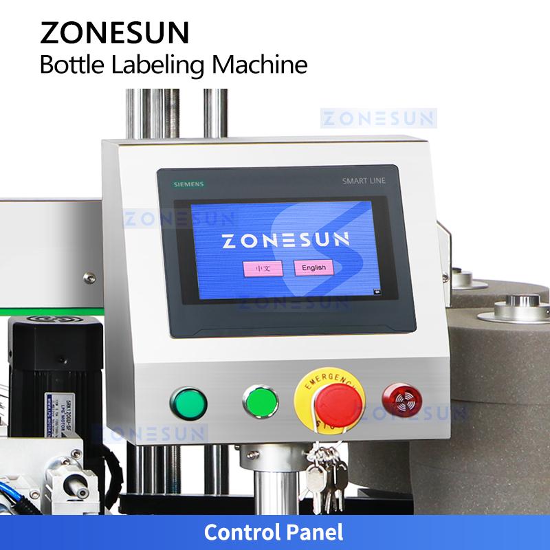 ZONESUN ZS-TB300L Automatic Dual Use Shampoo Lotion Laundry Detergent Flat & Round Bottle Labeling Machine Label Applicator