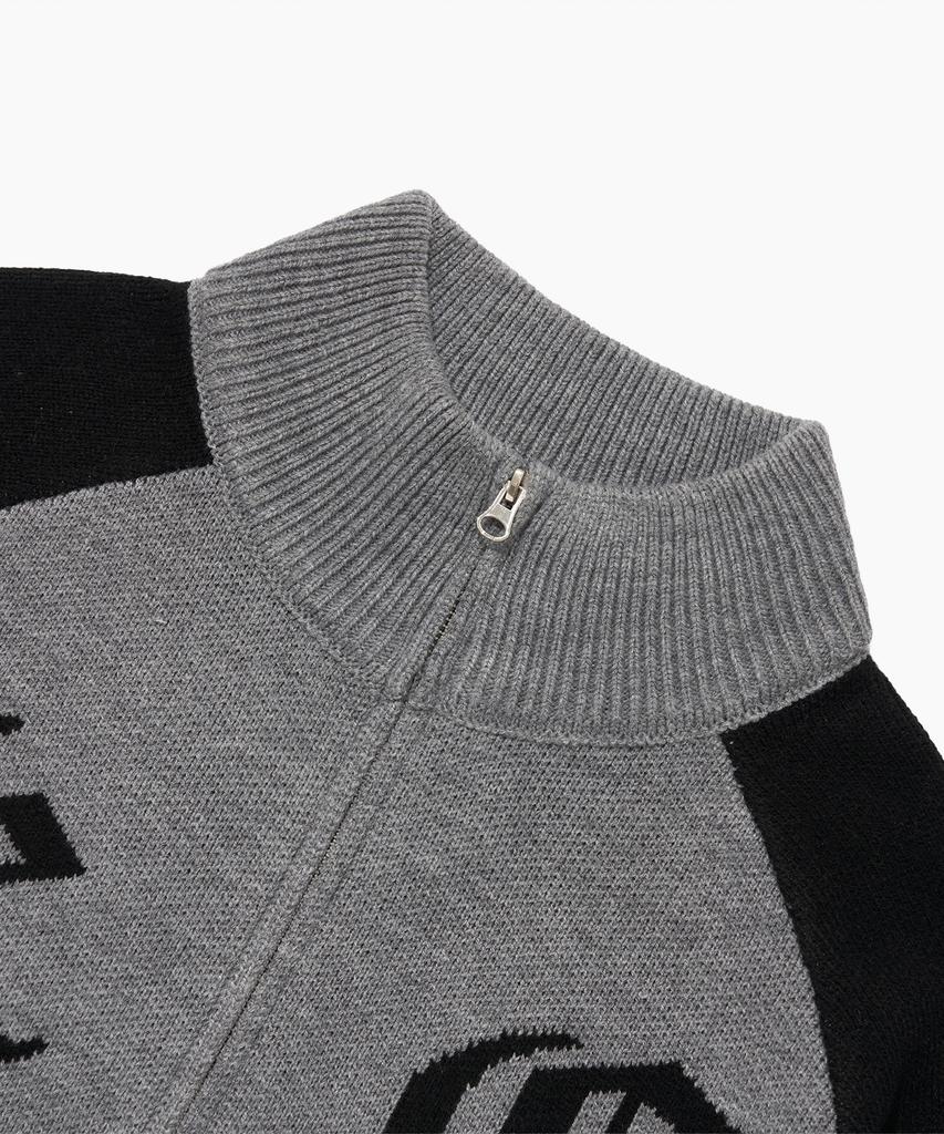 KKEEE Racing Ke Oversized Knit Zip-Up [Black]