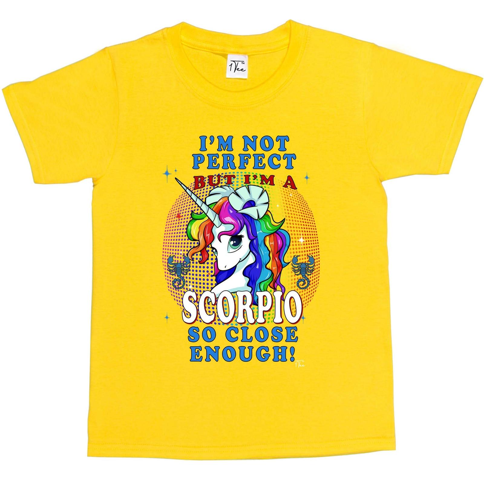 1Tee Kids Boys I m Not Perfect But I m Scorpio Unicorn Zodiac T-Shirt XXXL