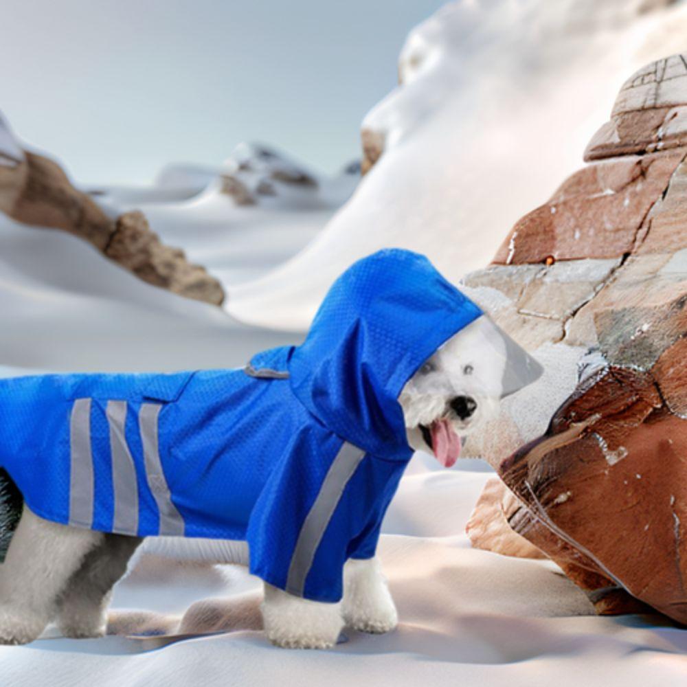Adjustable Pet Rain Jacket Waterproof Windproof Dog Rain Poncho Pet Hooded Raincoat  Summer