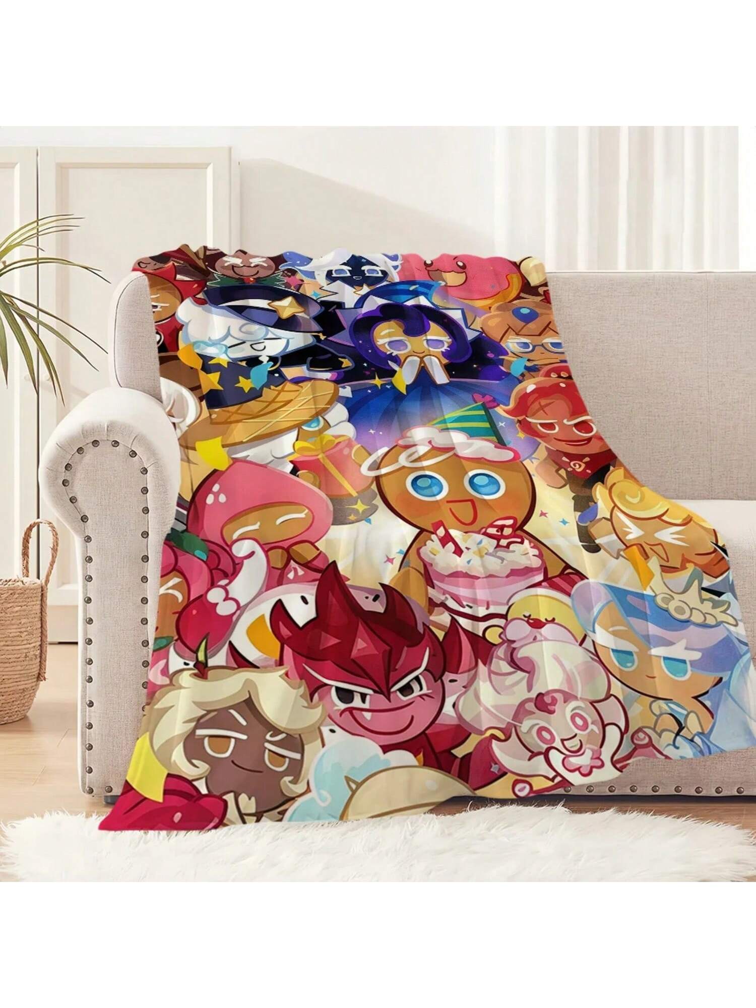 

Game C-Cookie Run K-Kingdom Blanket Soft Comfortable Nap Plush Suitable For Iiving Room Office Bedroom Birthday Home Gift 75X95CM сірий колір
