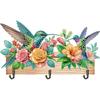 Bird Flower Theme Wood 2D/Flat DIY Diamond Art Craft Wall Hooks Diamond Art Painting Hook Kit No Hole Punching Wall Decoration