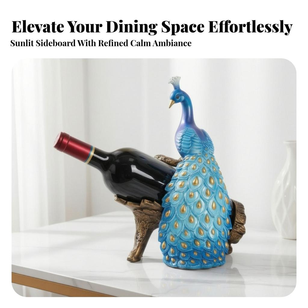 Peacock Wine Holder Stylish Bottle Creative for Dining Room