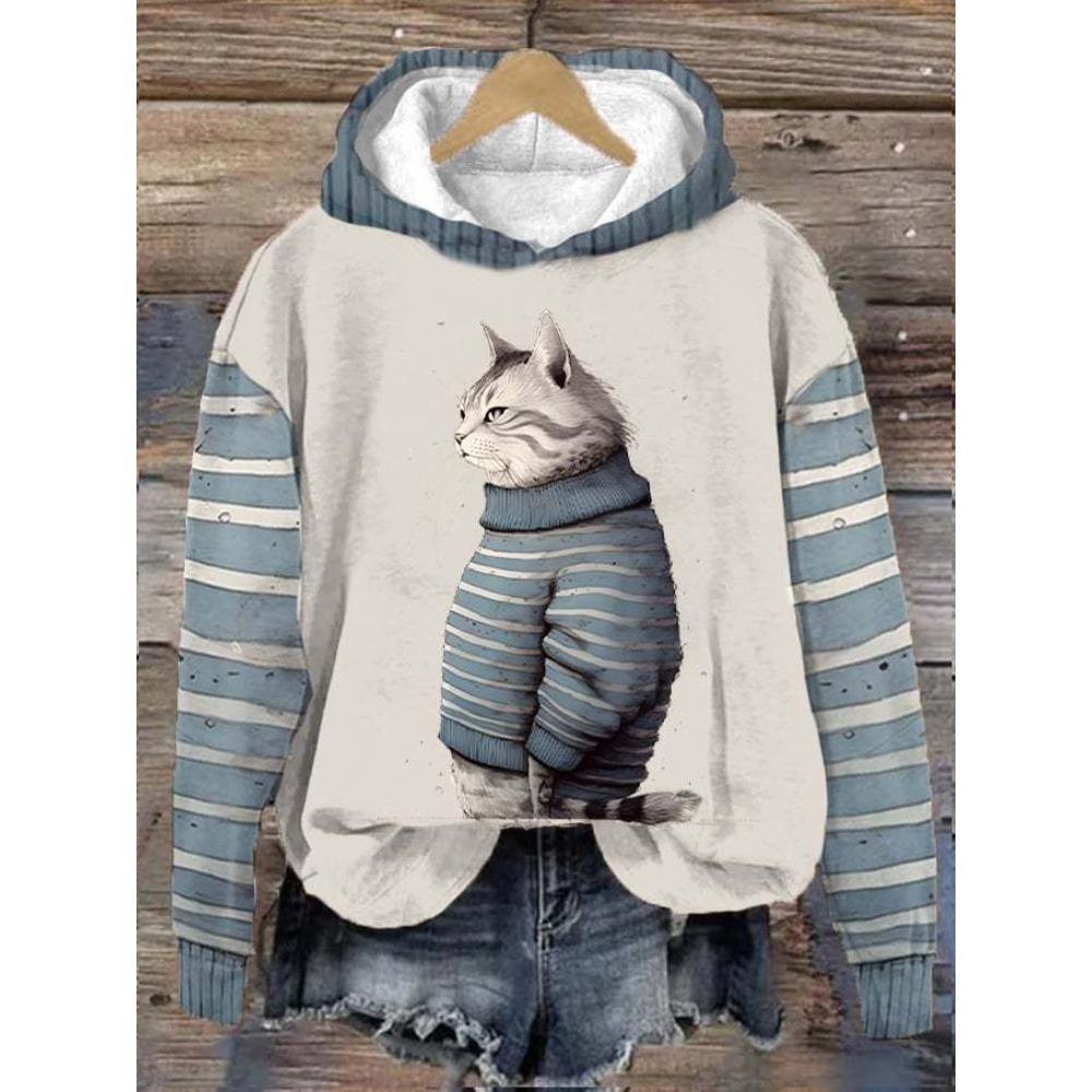Fat Cat Dog Hoodies Animal 3D Print Women Men Casual Hooded Sweatshirts Streetwear Oversized Pullover Hoodie Top Female Clothing