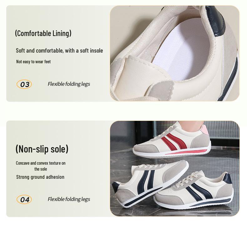 2025 Autumn Women's Lace-up Casual Sneakers: Soft Sole, Non-slip, Versatile Flat Running Shoes for Students