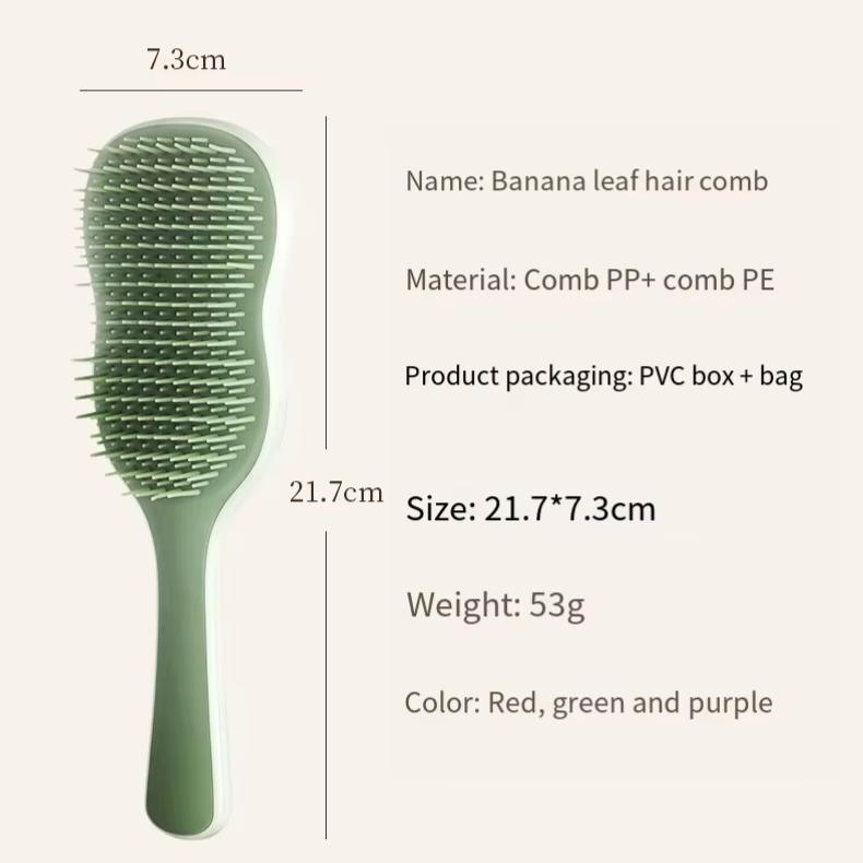 Naturally Curly Ultimate Detangling Brush Plastic Handle Comb For Home Use For Dry Wet Hair