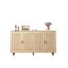 158CM Elegant and Functional 4-Door Rattan Decorative Storage Cabinet,for Bedroom,Living Room,Office