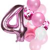 12pcs/lot girl birthday balloons set pink 1 2 3 4 5 6 7 8 9 40inch Number Foil Balloon for 1st 2nd 3rd Birthday Party Balls Toy