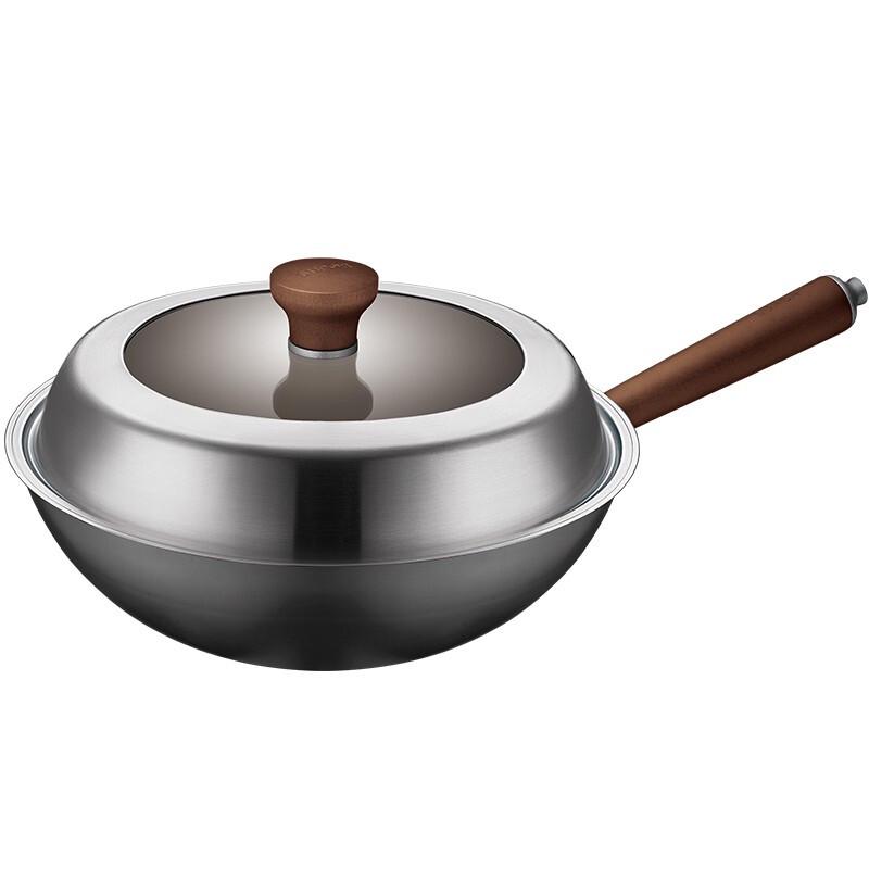 SUPOR CC30AA2 Stainless Steel Non-Stick Wok, 30cm