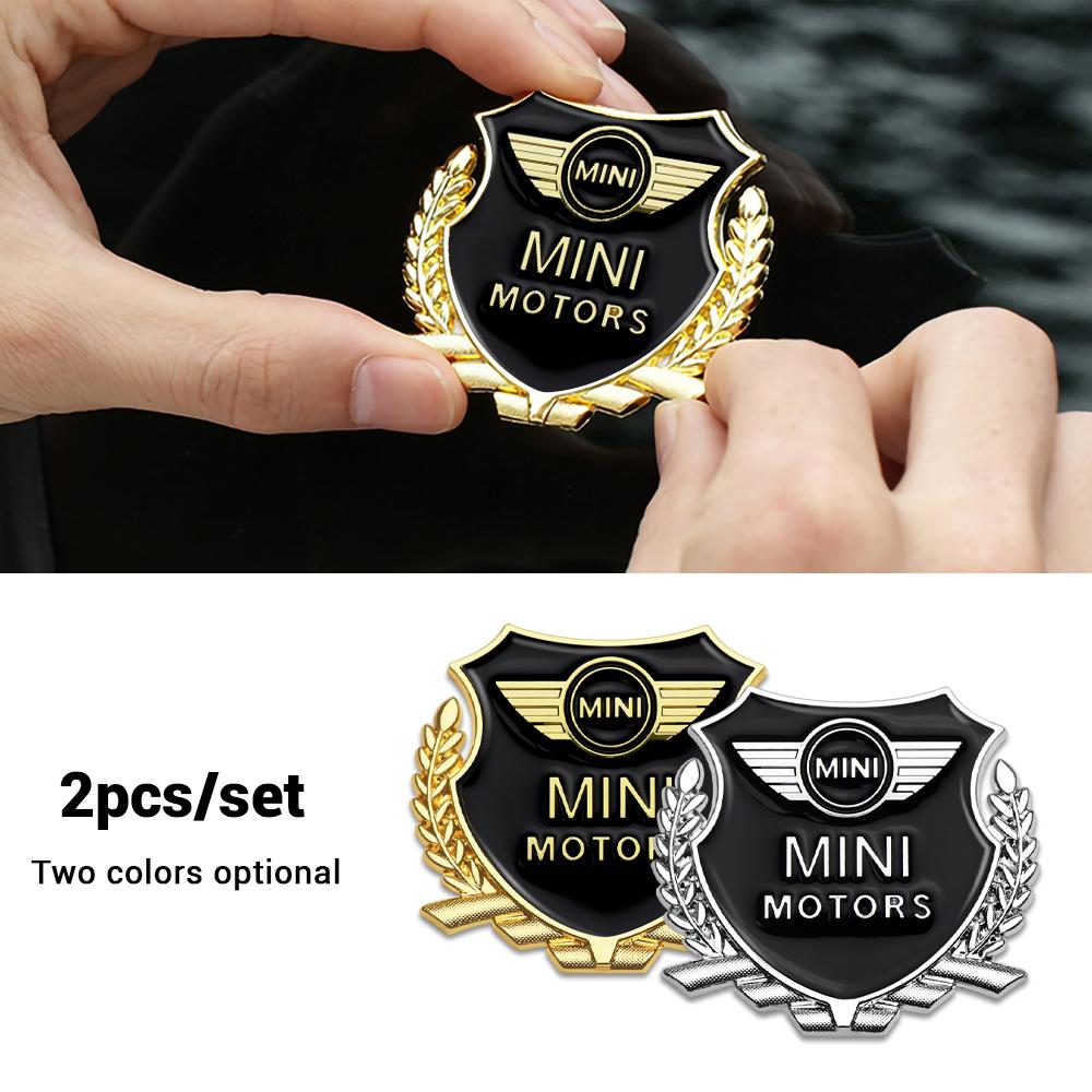 2PC Metal Car Styling Door Trunk Body Badge Sticker Decor Auto Accessories For a333 Cooper JCW WORKS R55 R56 F55 F56 R57 R58 R59 333a