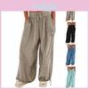 Pants Summer Casual Women Harem Vintage Pants Elastic Waist Wide Leg Fashion Loose Pockets Female Trousers