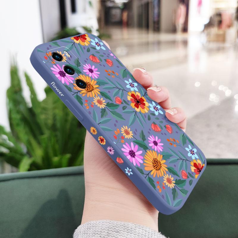 Showy Flowers Phone Case For Huawei P40 P50 P30 P20 Pro Lite Nova 5t Y7A Mate 40 30 20 Pro Lite Liquid Silicone Cover