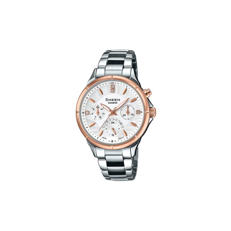 

Casio CASIOSHEEN series simple casual fashion watch quartz movement stainless steel strap Japanese and Korean watch women s watch white SHE-3047SG-7A белый