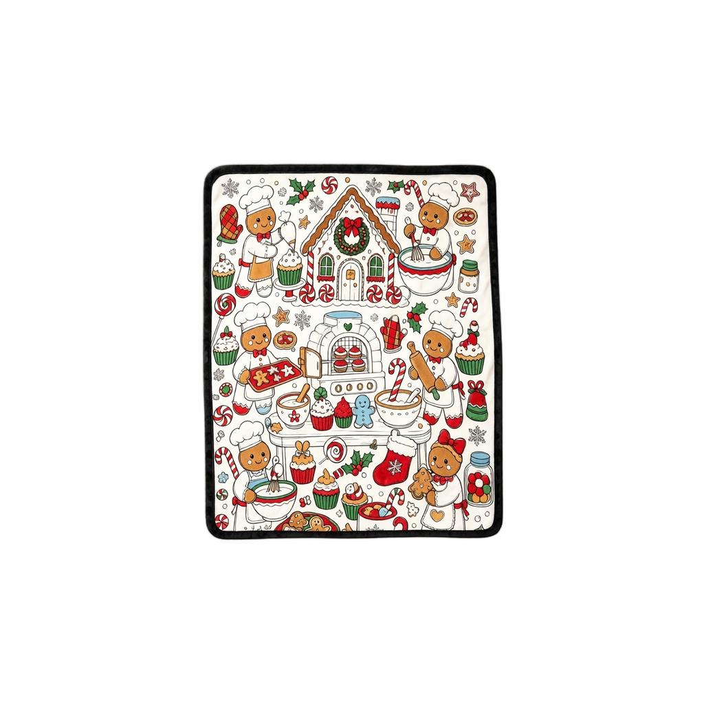 Grande Coperta da Colorare di Natale 150 cm, Morbido Velluto per Scarabocchiare con Pennarelli Acquerello, Attività Divertente Anti-Stress per Bambini e Adulti