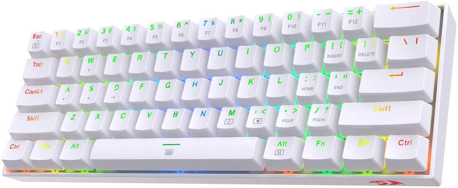 

Redragon K630 Dragonborn Wired RGB Gaming 61 Keys Compact Mechanical Tactile Brown Pro Driver White 60% Keyboard, Keyboard, Switches, Support, білий