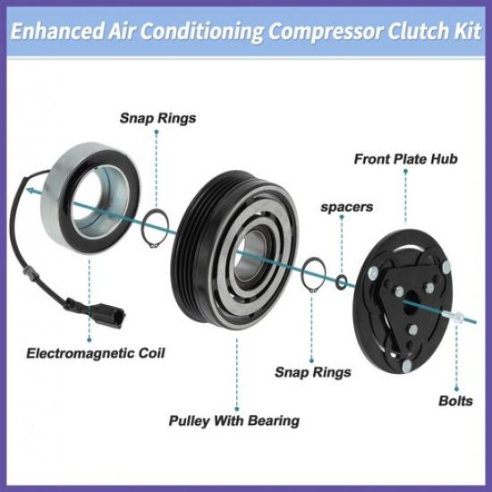Air Conditioner AC Compressor Clutch Set For Subaru Forester Impreza WRX STI