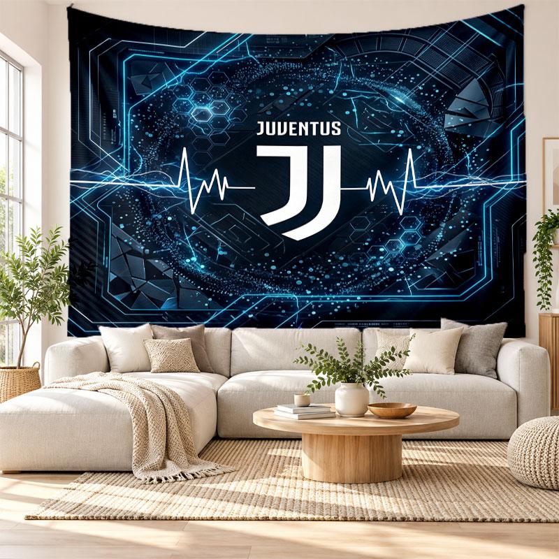 Juventus FC Wall Tapestry, Soft Fabric Wall Hanging, Decorative Backdrop For Bedroom Home Wall Art