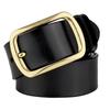 High-quality Men's Leather Belt With Copper Buckle Vintage Retro Style