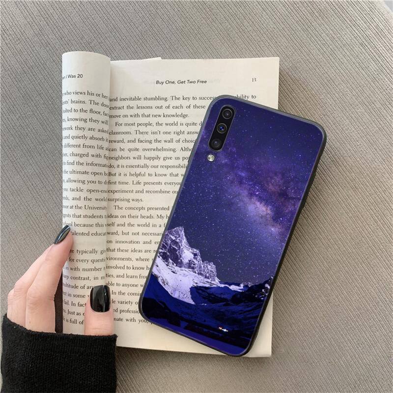 Mountain Peak Forest Snow mountain White smoke Phone Case For Samsung Galaxy A7 A50 51 A70 80 A40 A20 A30 A8 A6 A8 Plus A9 A71