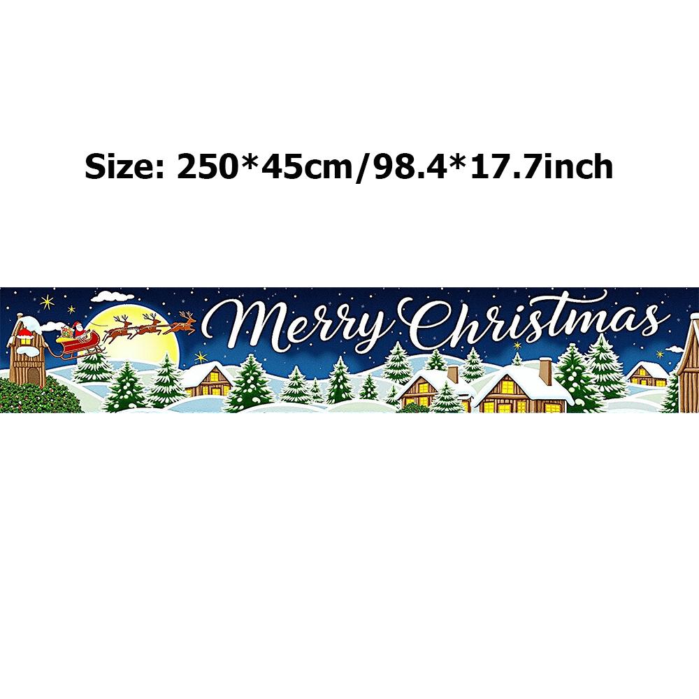 Santa Pattern Home Garden Outdoor Decoration Supplies 250*45cm Christmas Banner Background Patio Scene Layout Props Party Decors