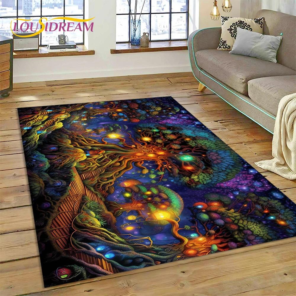Tree of Life Nature Viking Yggdrasil Norse Carpet Rug for Bedroom Living Room Home Sofa Decoration,Child Large Decor Floor Mat