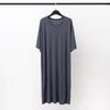 Men's Long Modal Nightgown - Short Sleeve V-Neck
