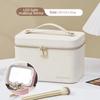 Travel PU Makeup Bag With Led Mirror Portable Cosmetic Case With Mirror And Light Travel Rechargeable Makeup Bag With Led Light