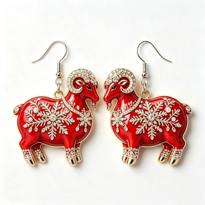 Cartoon Sheep Earrings 1 Pair 2D Flat Acrylic Animal Jewelry Hypoallergenic for Animal Lovers Party Wear Perfect Gift