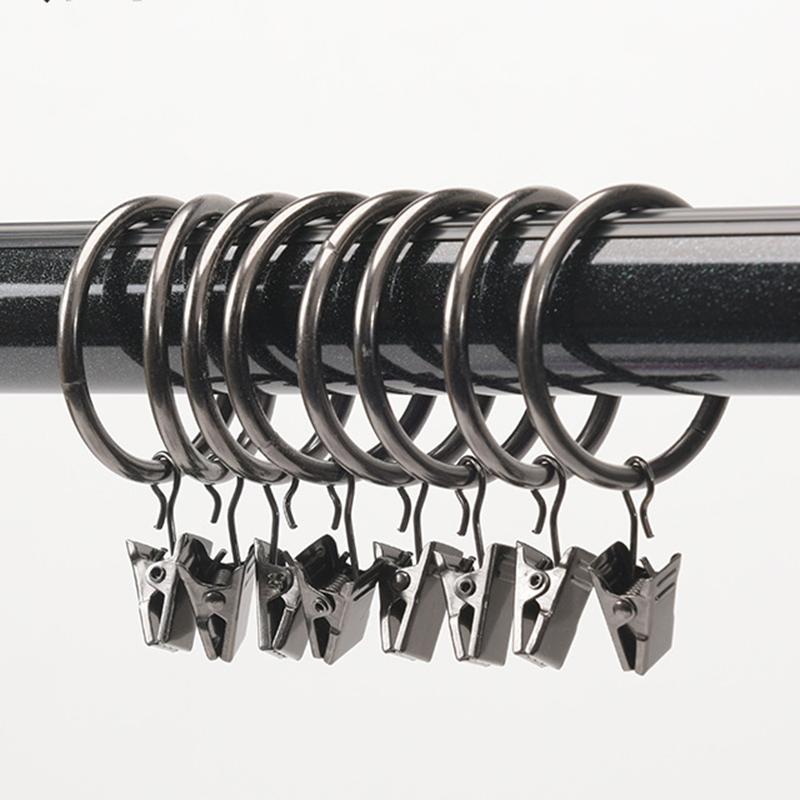 20 Pack Curtain Rings with Clips, Drapery Clips with Rings, Drapes Rings 1.26 In Interior Diameter, Fits Up To 1 In Curtain Rod