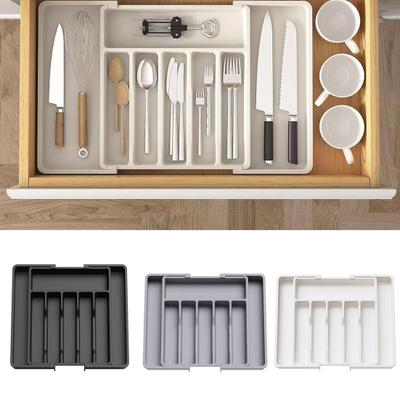 Geschirr-Aufbewahrungsbox, einziehbar, Klassifizierung, Organisation, großes Fassungsvermögen, Geschirr-Tablett, Kosmetik, Schmuck, Schreibwaren, Schublade