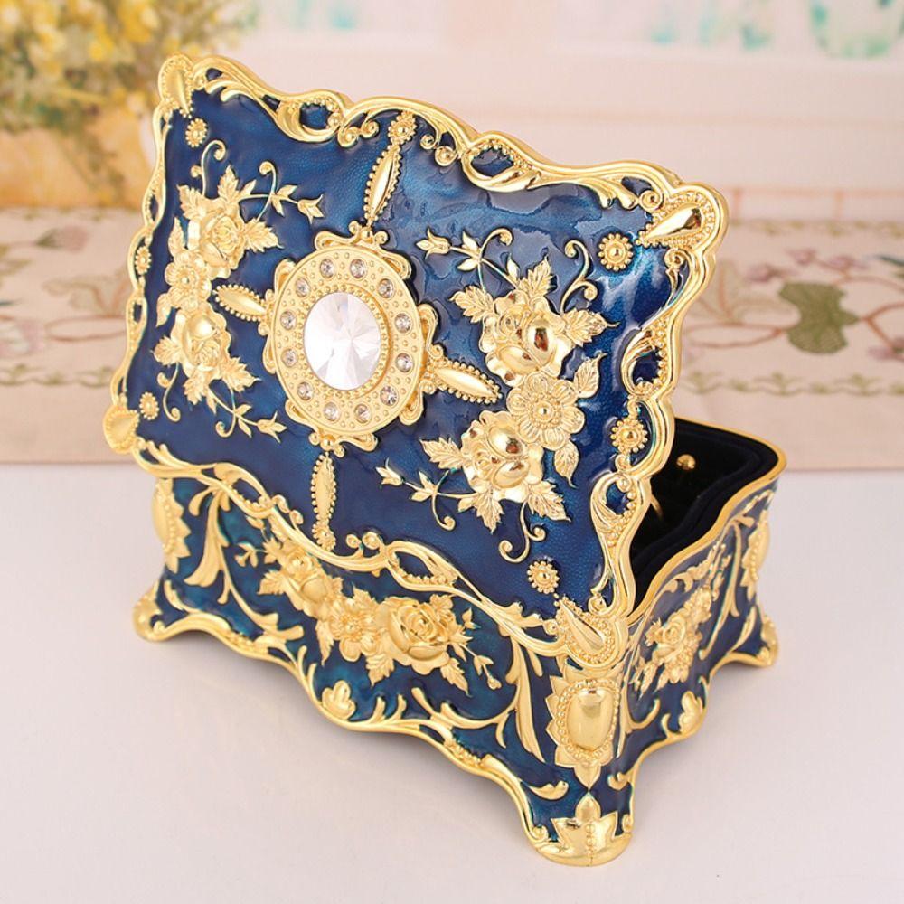 Metal High-end Necklace Ring Vintage Cosmetic Container Jewelry Box Storage Box Trinket Organizer
