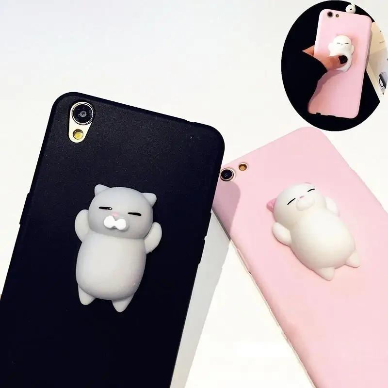 Soft and Cute 3D Cartoon Cat Silicone TPU Protective Case for 6/6S/7/Plus Mobile Phone Case